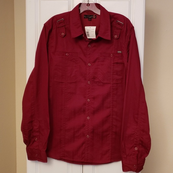 NEW men G BY GUESS long sleeve button shirt LARGE - Picture 2 of 8